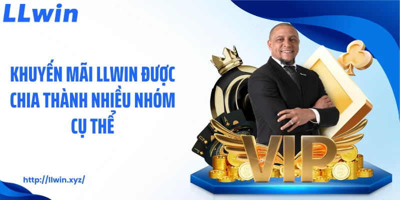 Khuyến mãi LLWIN được chia thành nhiều nhóm cụ thể